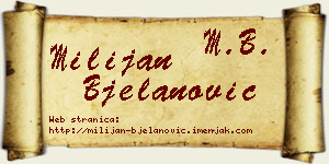 Milijan Bjelanović vizit kartica